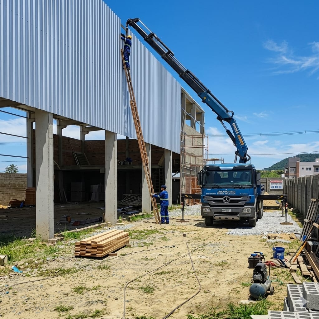 Galpão industrial pré-moldado executado pela Litoral Sul